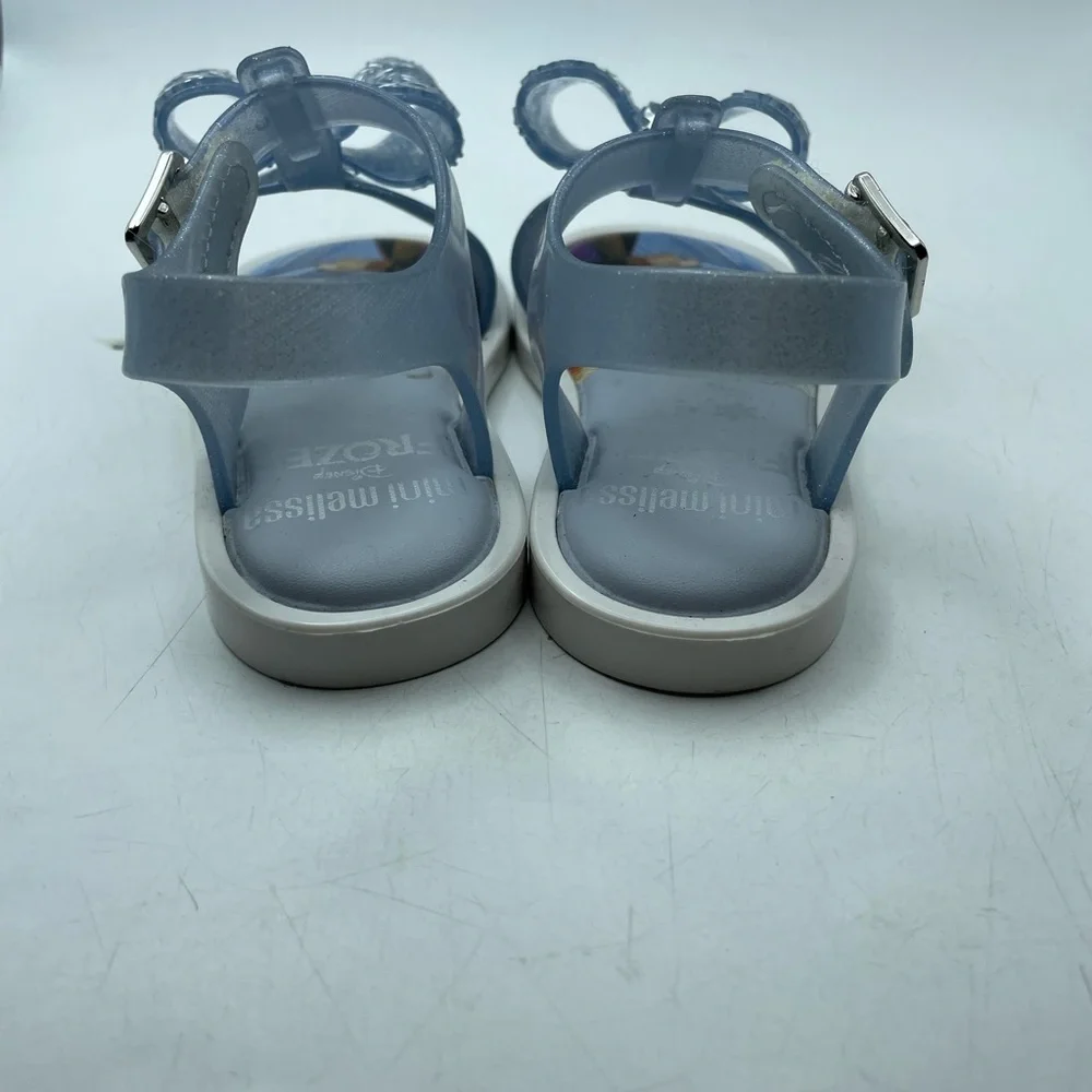 Mini Melissa X Disney Frozen girls Blue Sandals with Bow size 7C